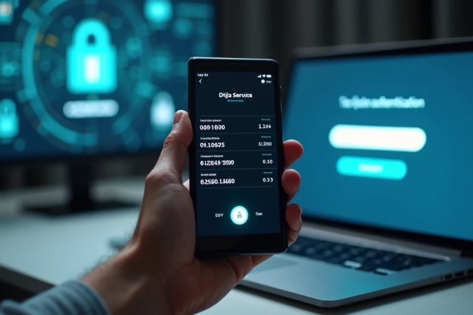 Person using authenticator app on smartphone to secure online accounts